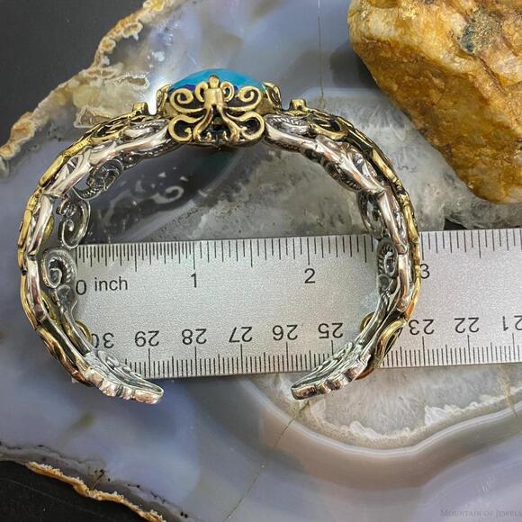 Carolyn Pollack Sterling/Brass Faceted Blue Quartzite Doublet Tanzanite Bracelet - Picture 9 of 10